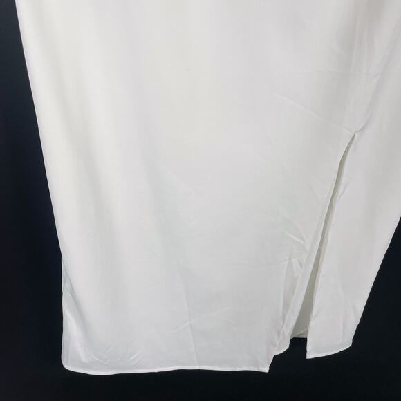 Superdown Jillian Midi Dress Asymmetric White One Shoulder Front Slit Sz L - Picture 8 of 15